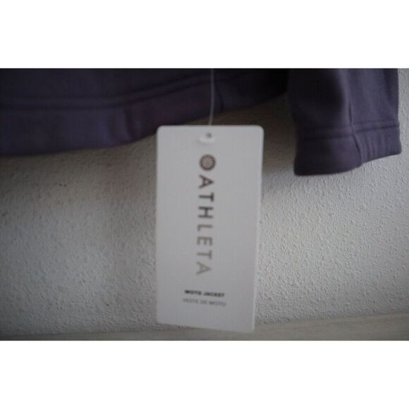 Athleta S252-0042 Women's Sz 2XL Purple Asymmetrical Full Zip Moto Jacket - Picture 5 of 12